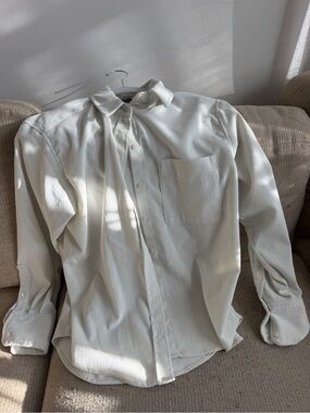 Women’s White Corduroy Button-Down shirt